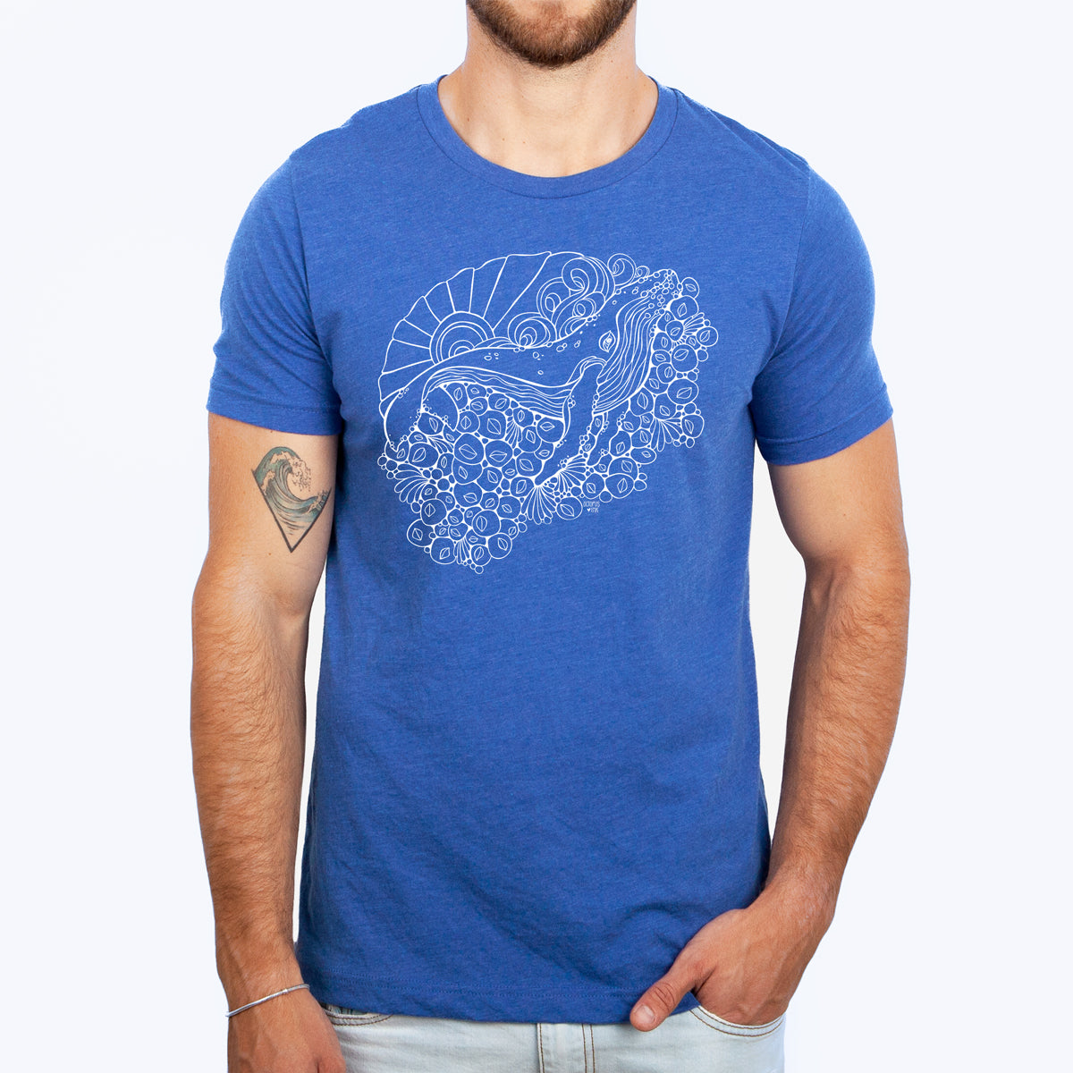 humpback whale royal blue unisex tee