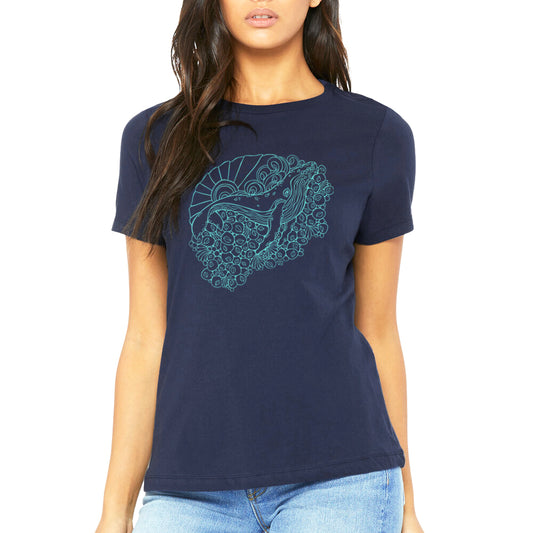Barnacle Whale (Navy)- Ladies Relaxed Tee