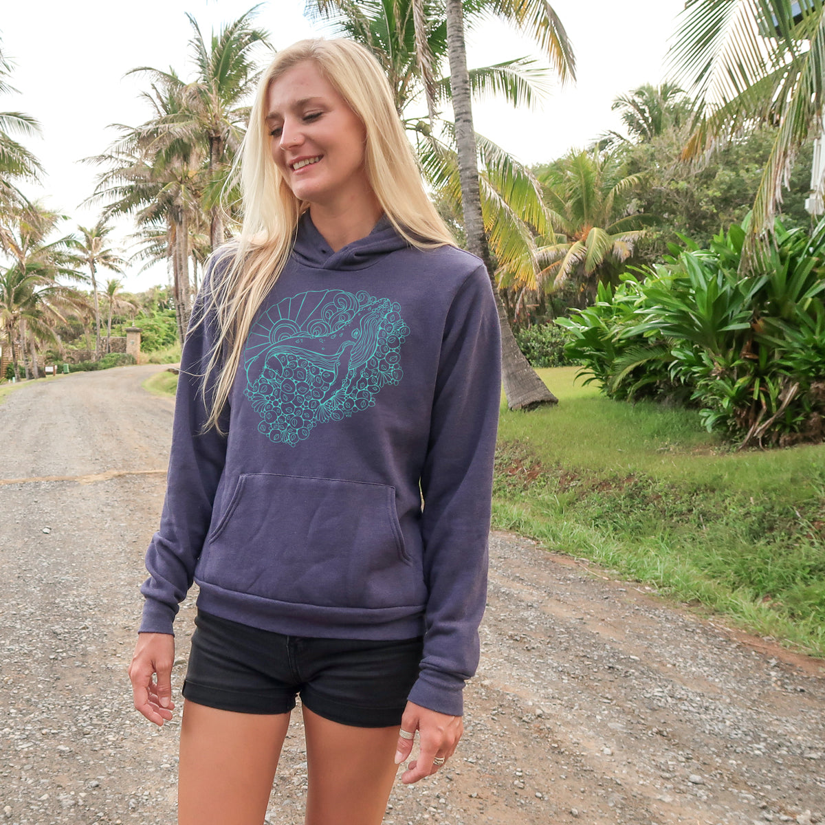 Barnacle Whale (Navy)- Fleece Pullover