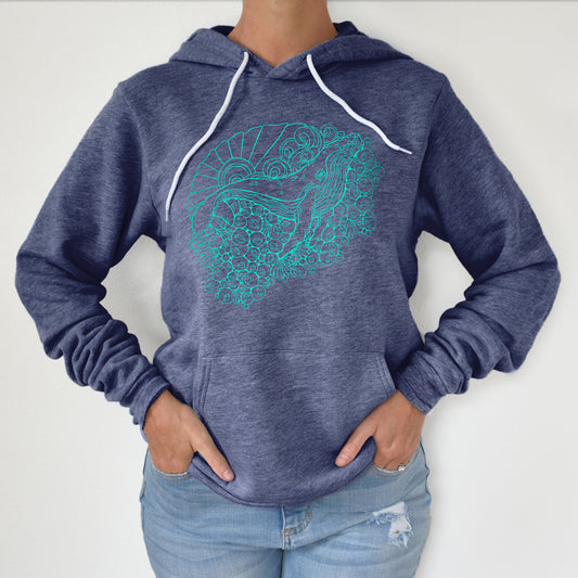 Barnacle Whale (Navy)- Fleece Pullover