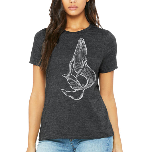 whale ladies tee in grey
