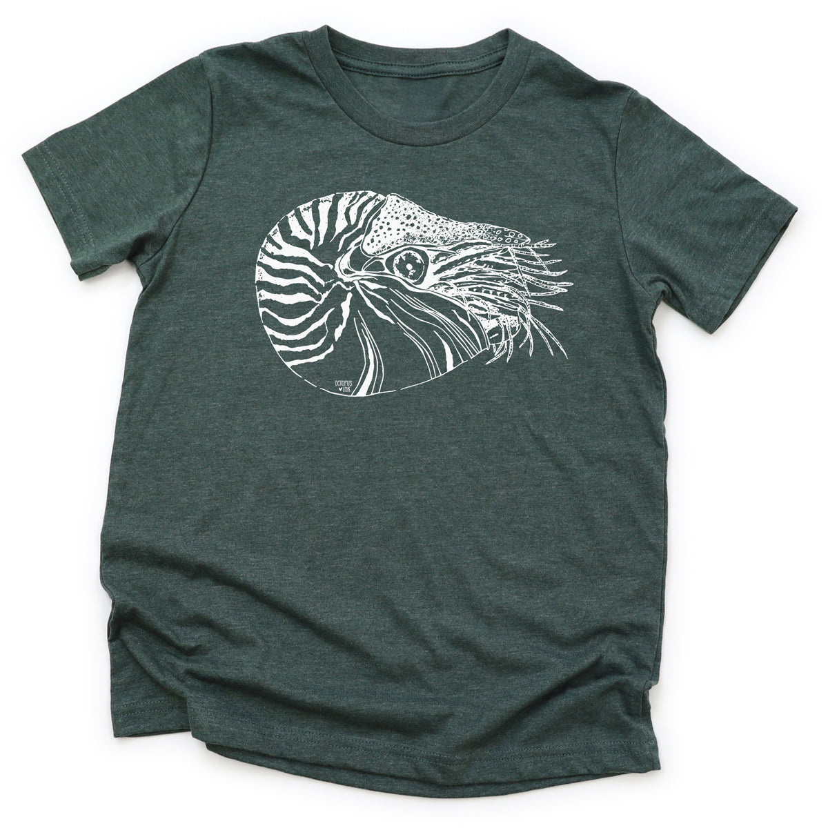 heather-forest-nautilus youth tee