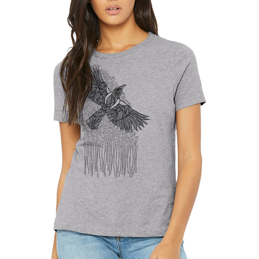Magpie (Lt Grey)- Ladies Relaxed Tee