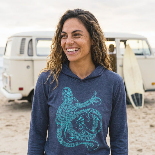 Tentacle (Navy)- Hooded Long Sleeve