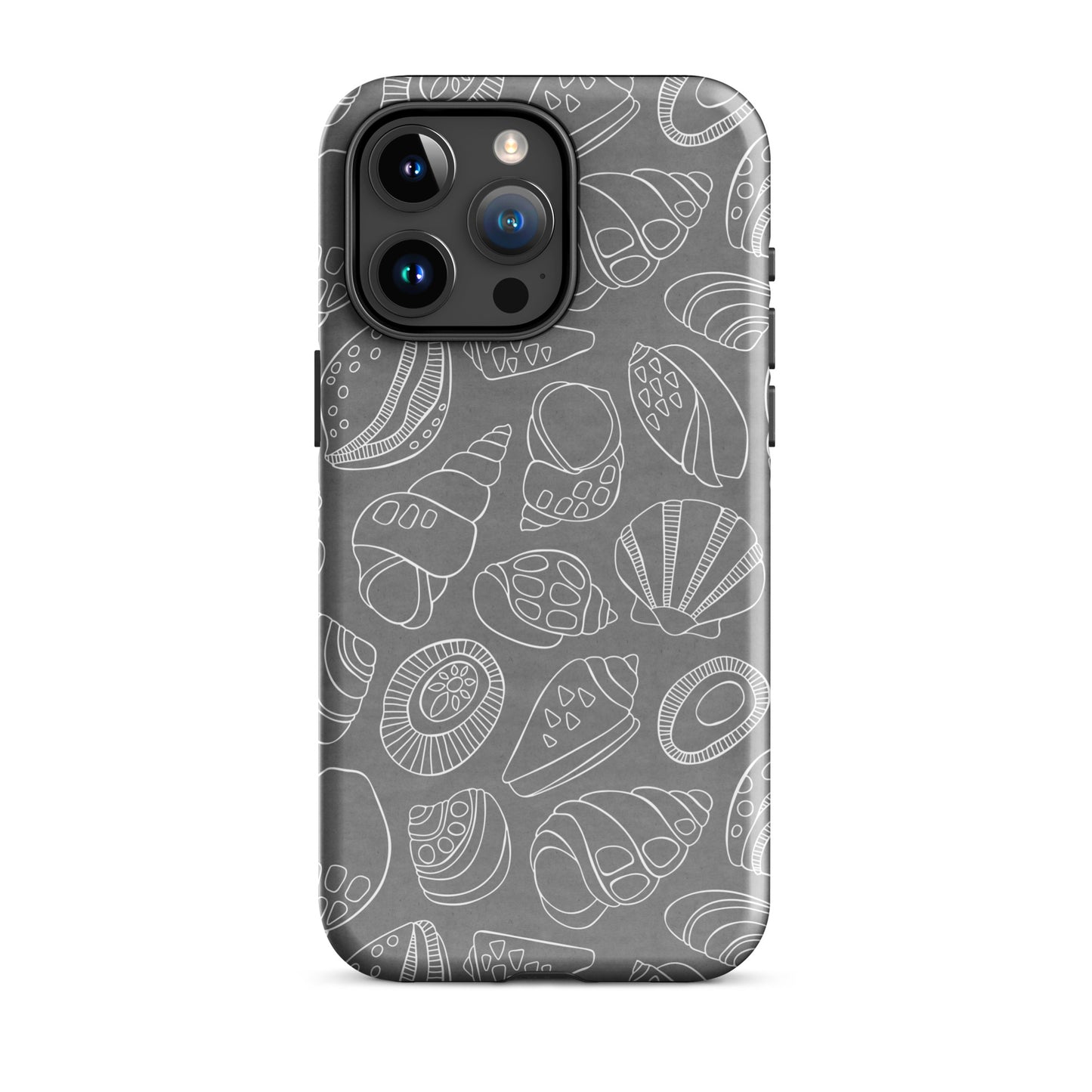 White Shells (Grey)- Tough iPhone Case