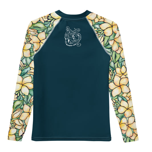 tropical plumeria rash guard