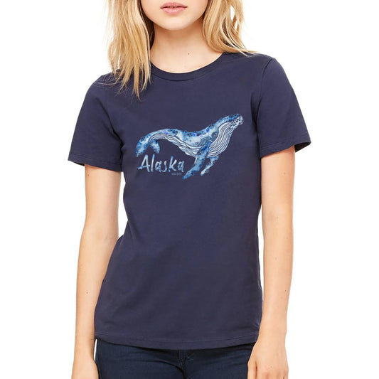 Watercolor Whale (Navy)- Ladies Relaxed Tee