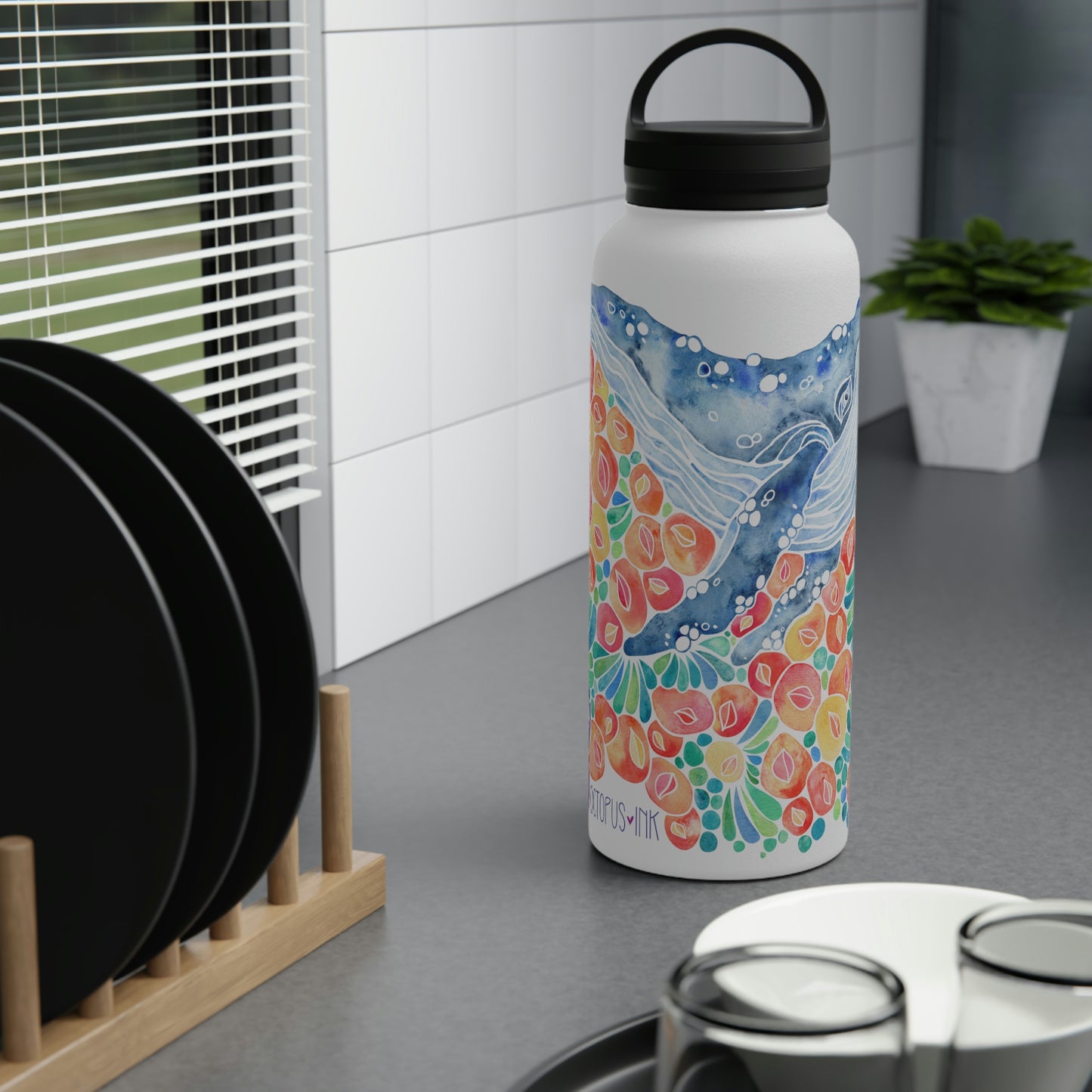Barnacle Whale- 32oz Stainless Steel Water Bottle