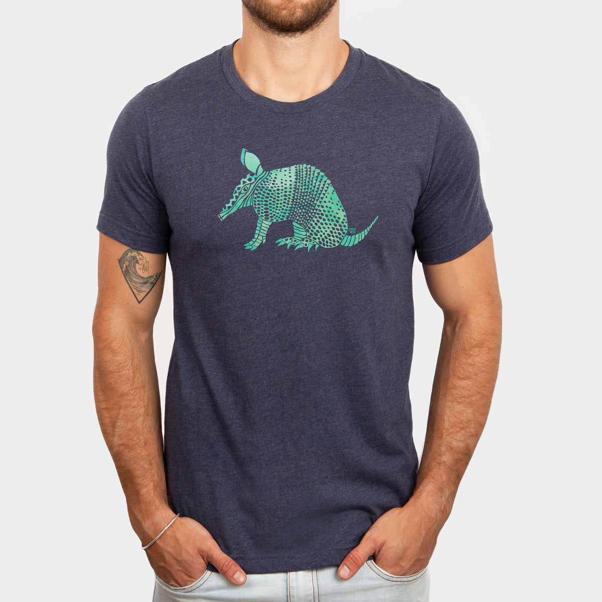 armadillo navy unisex tee