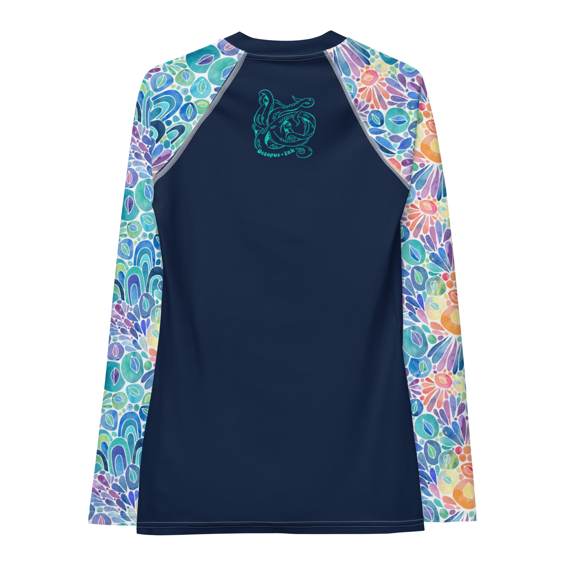 rainbow sleeve watercolor sun shirt