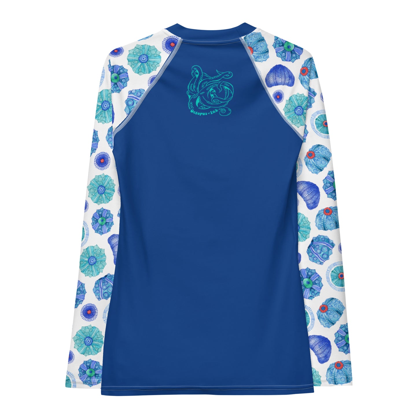 hand painted urchin design on rash guard