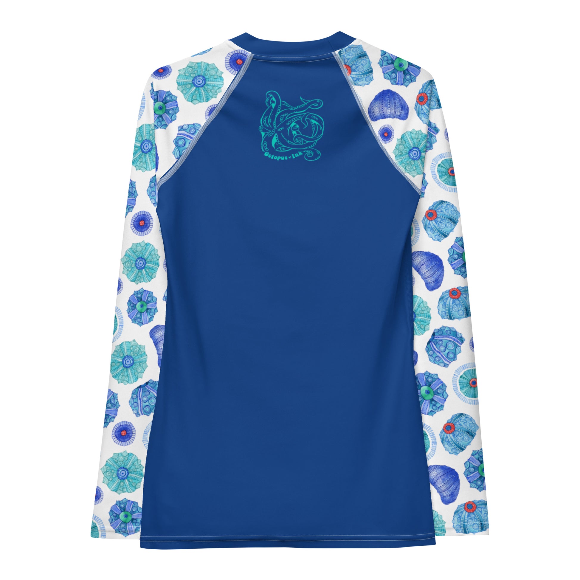 hand painted urchin design on rash guard