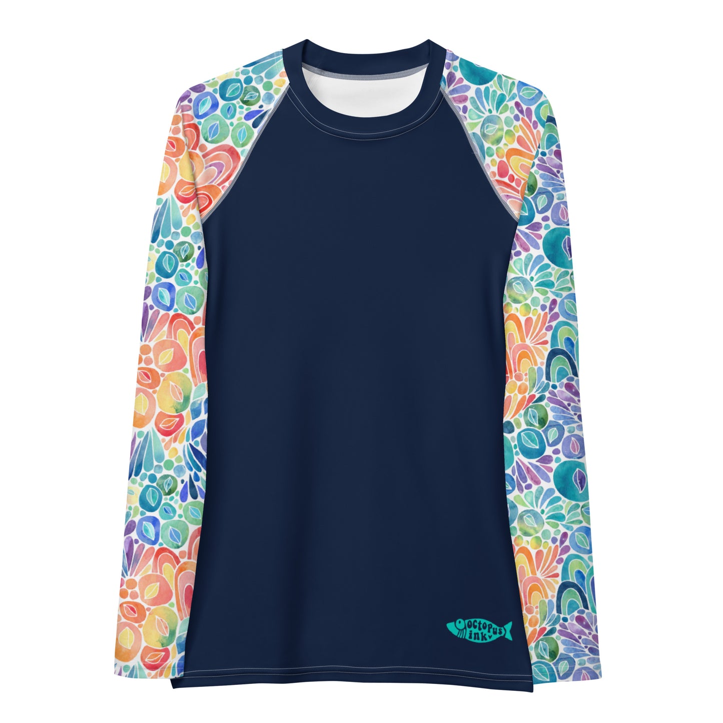rainbow sleeve watercolor sun shirt