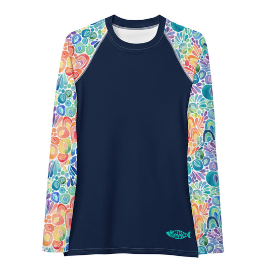 rainbow sleeve watercolor sun shirt