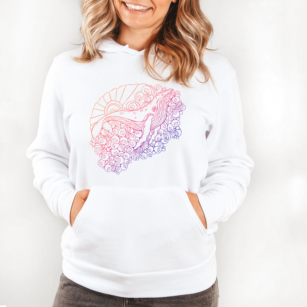 Barnacle Whale (White)- Fleece Pullover