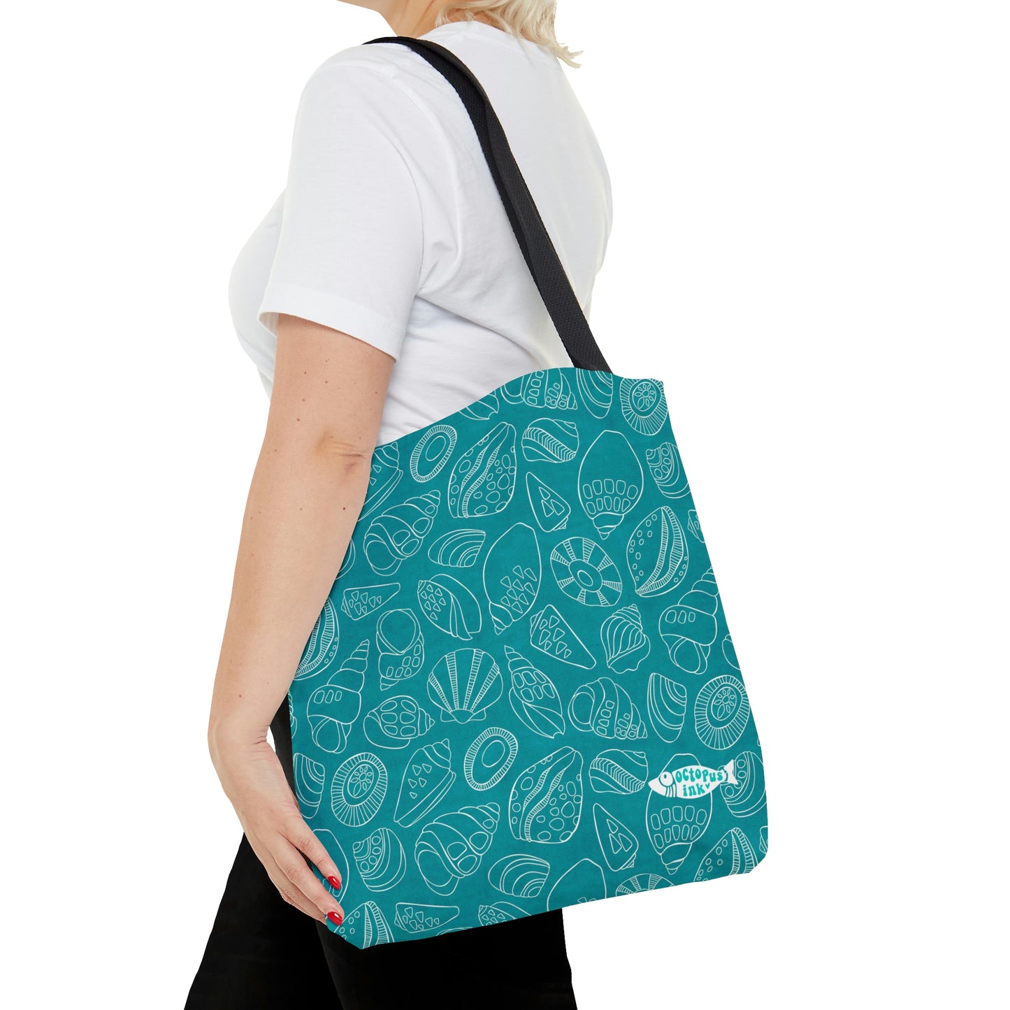 White Shells (Teal)- Tote Bag