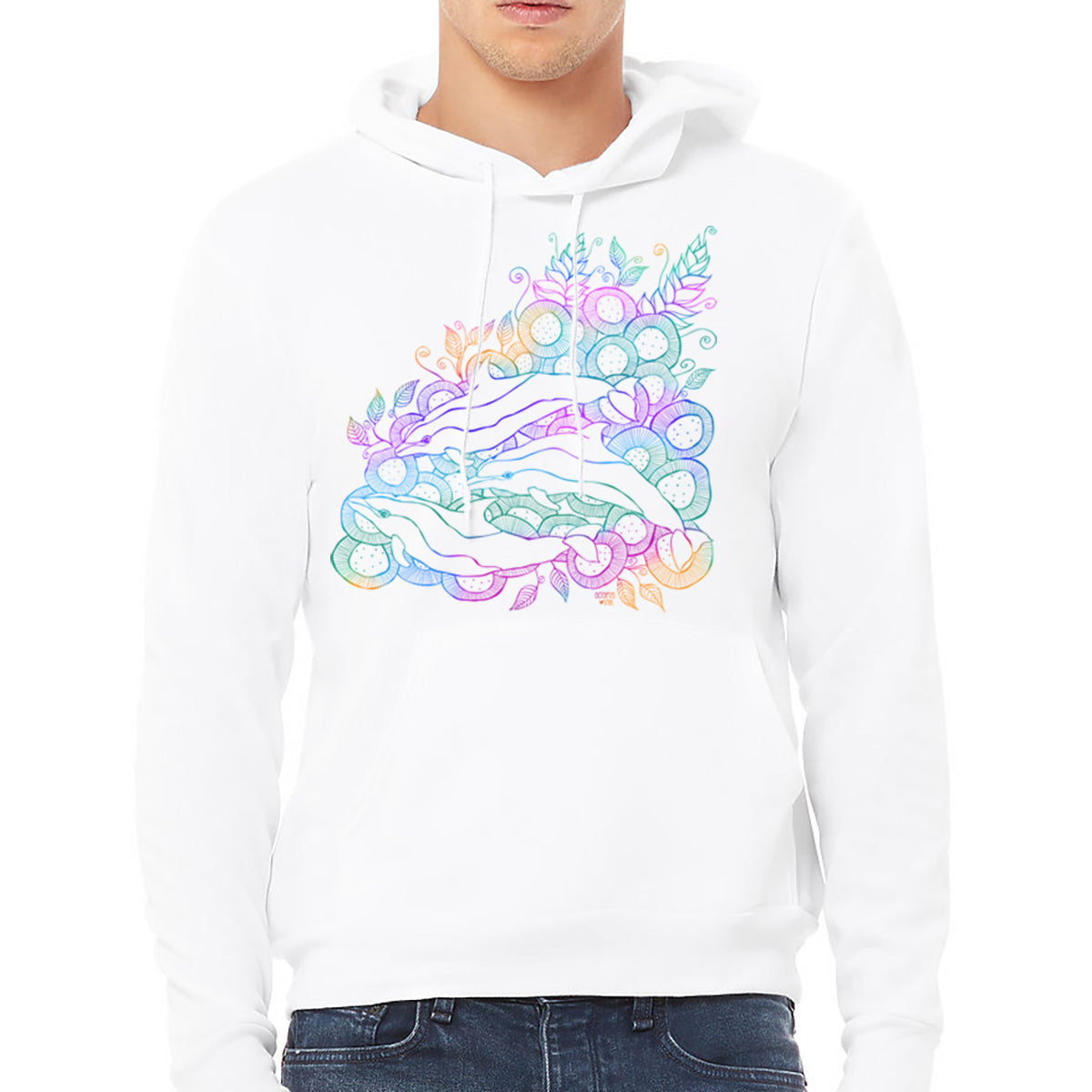 Wild Dolphin (Rainbow)- Fleece Pullover