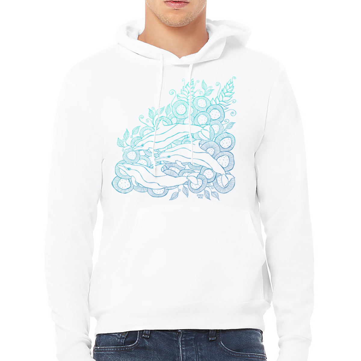 Wild Dolphin (Tide)- Fleece Pullover
