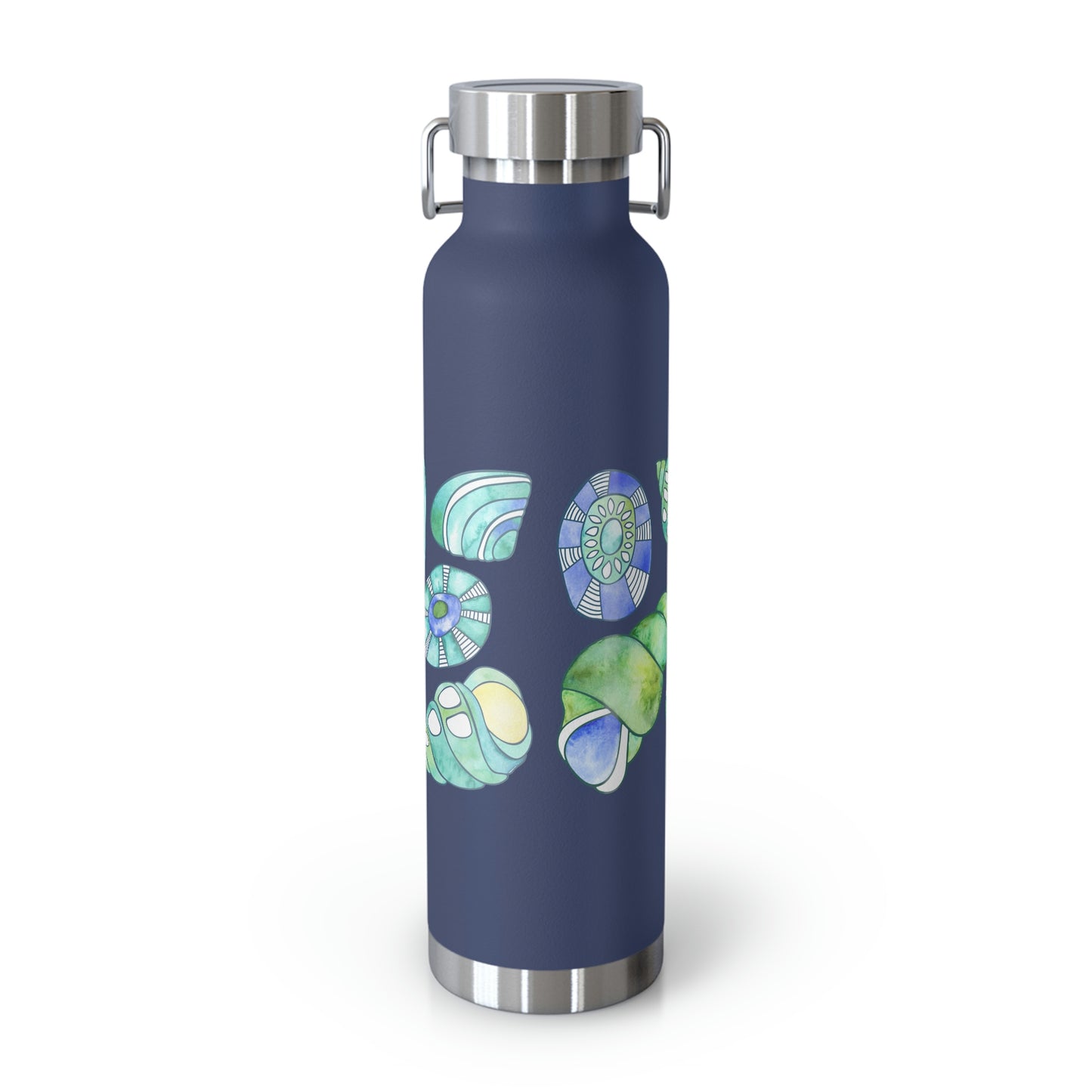 Tide Pool Shells (Navy)- Copper Vacuum Insulated Bottle