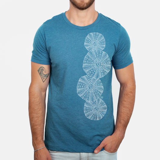 urchin design on unisex teal shirt