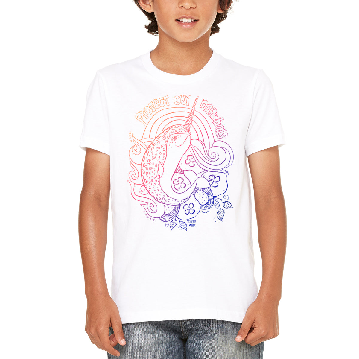 Protect our Narwhals (White)- Youth Tee