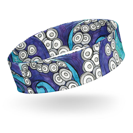 headband featuring a hand painted watercolor octopus design