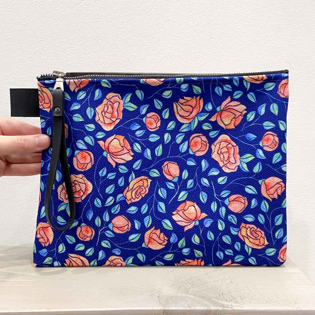 Rose Garden- Zippered Pouch, Medium