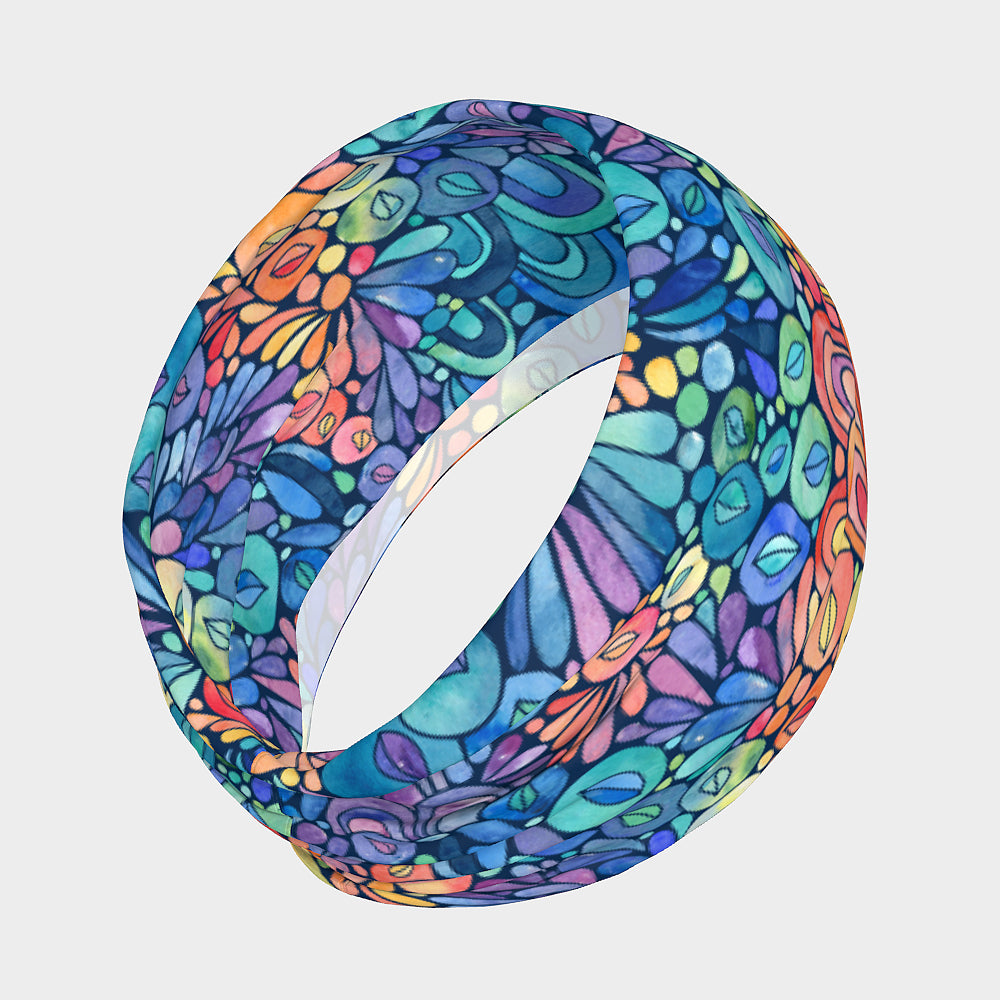 Rainbow Reef (Dark)- Wide Headband