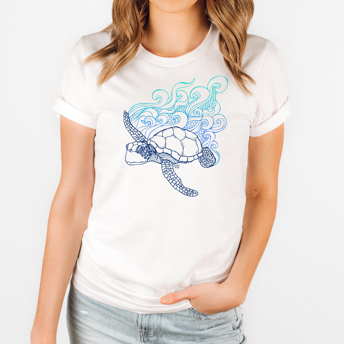 Sea Turtle (White)- Unisex Tee