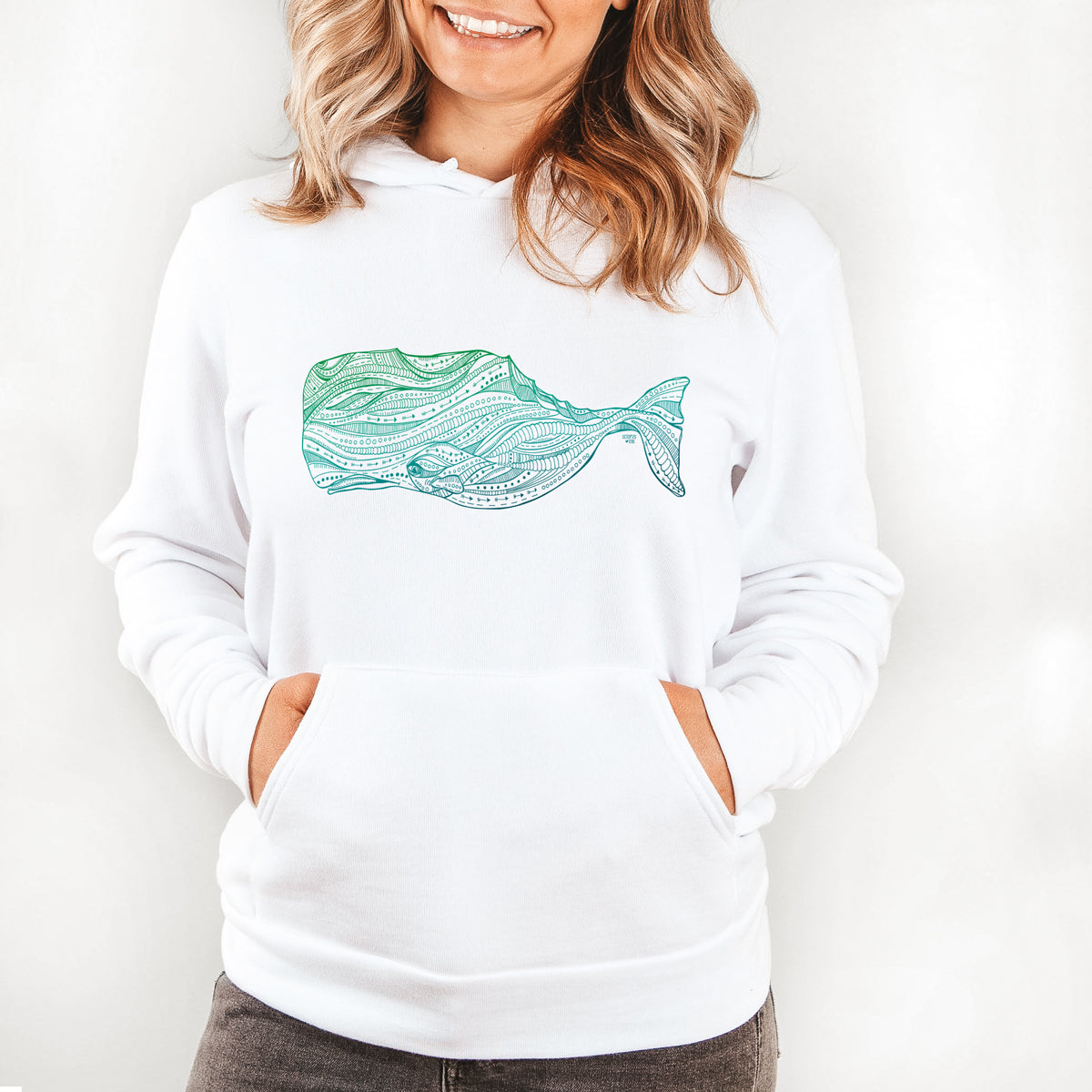 Sperm Whale (White)- Fleece Pullover