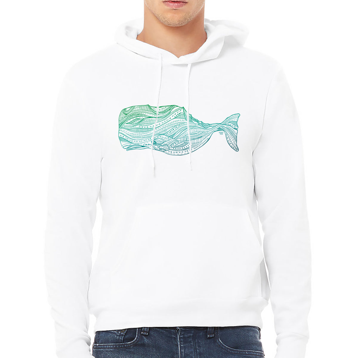 Sperm Whale (White)- Fleece Pullover