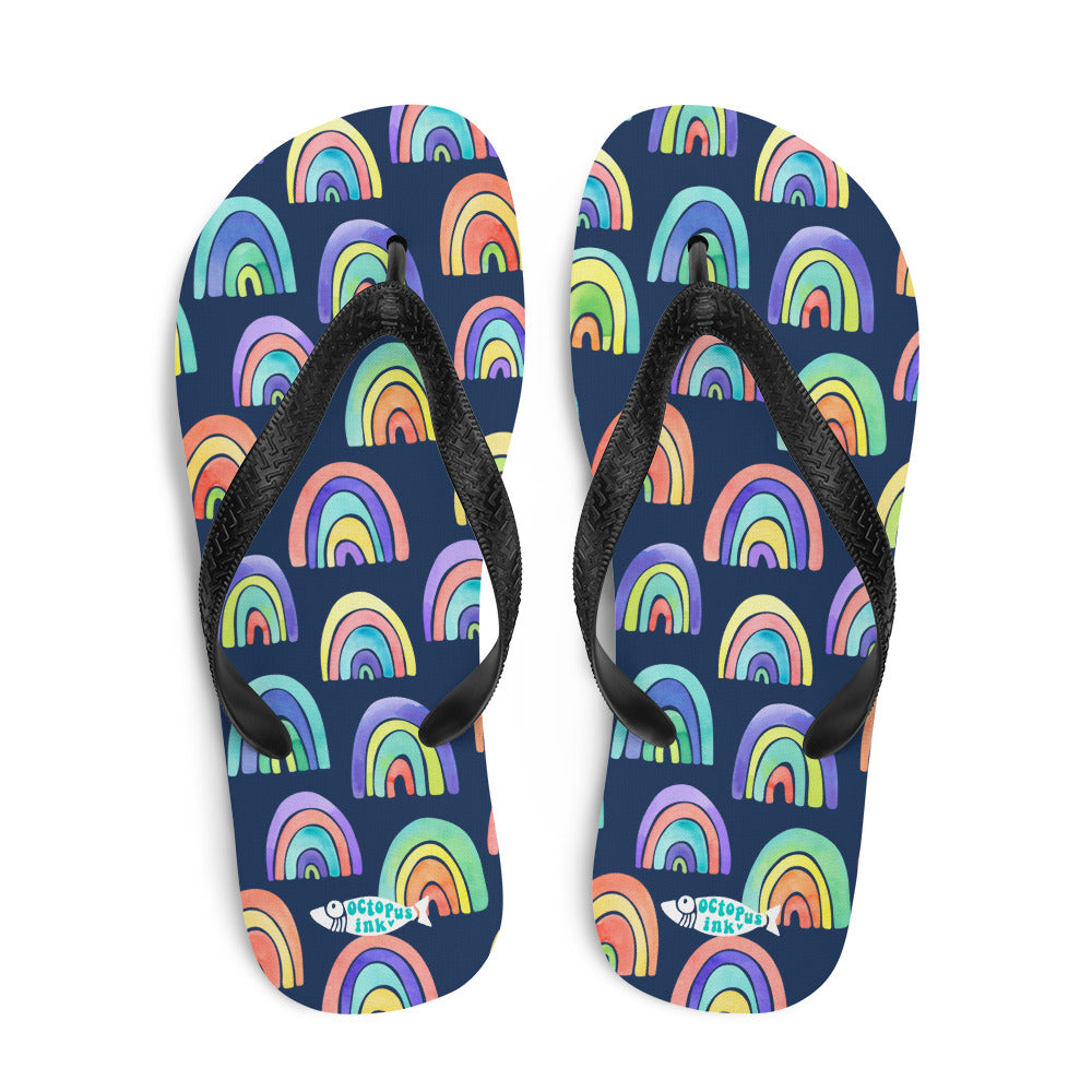 Juicy Rainbows- Flip Flops – Octopus Ink