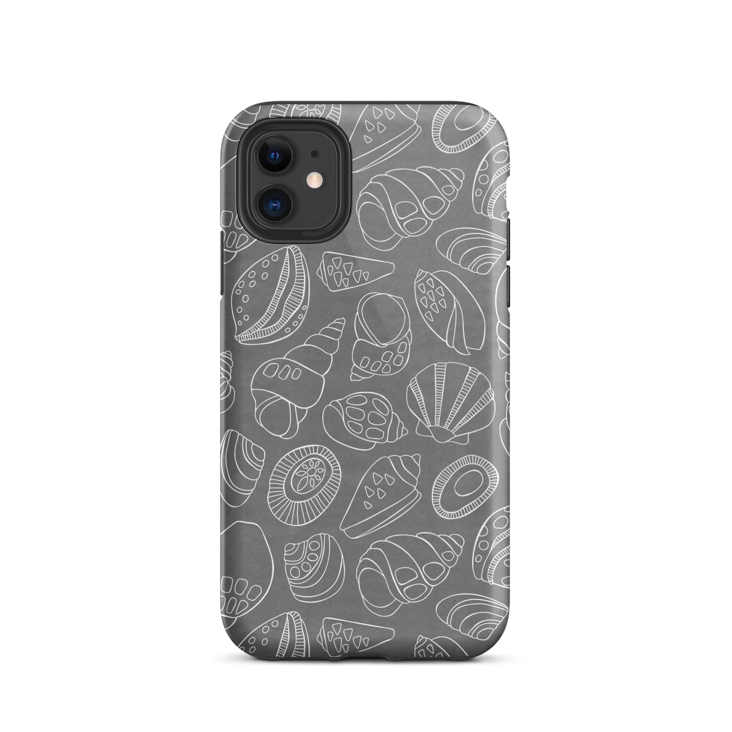 White Shells (Grey)- Tough iPhone Case