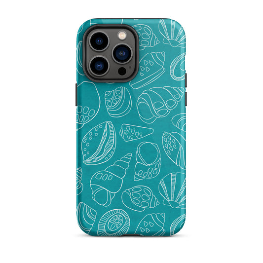 White Shells (Teal)- Tough iPhone Case