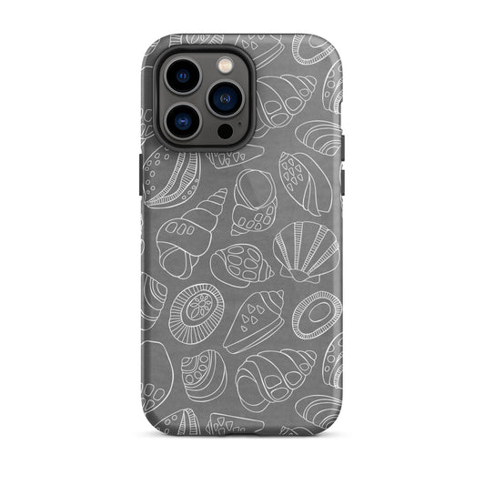 White Shells (Grey)- Tough iPhone Case