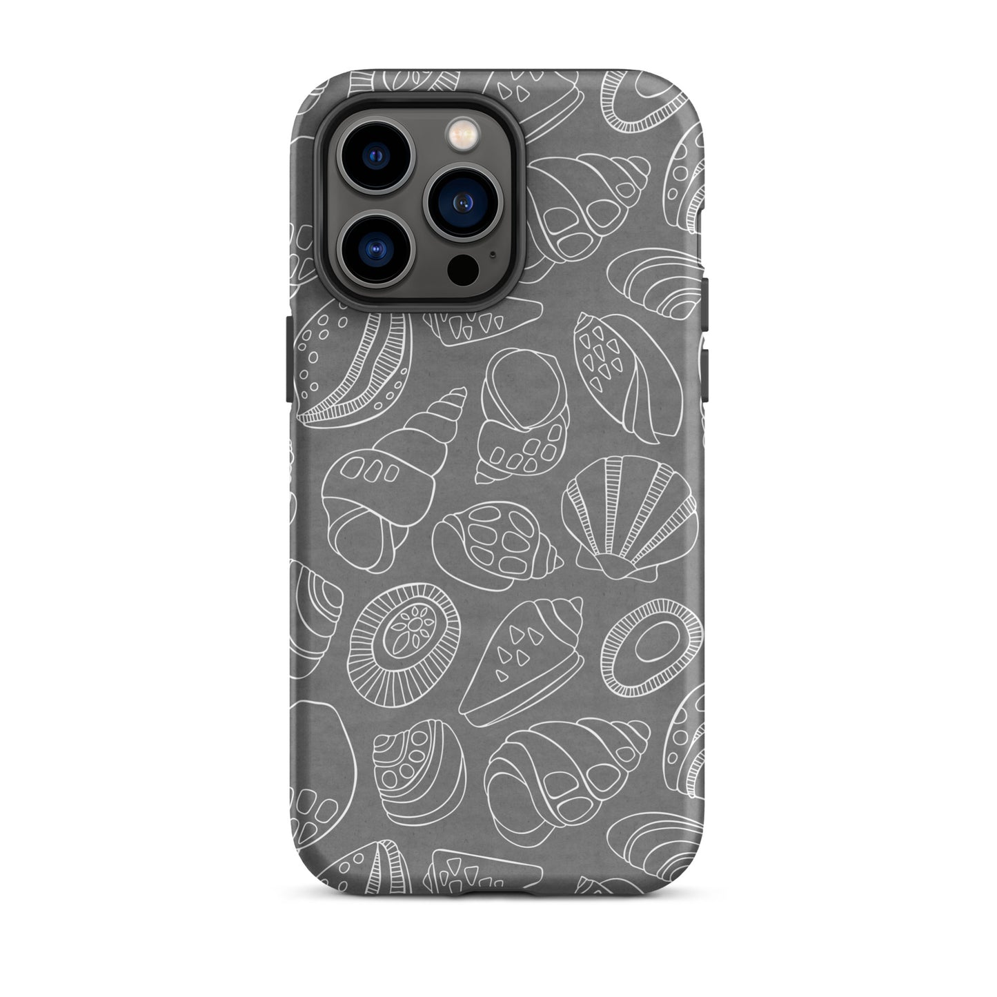 White Shells (Grey)- Tough iPhone Case