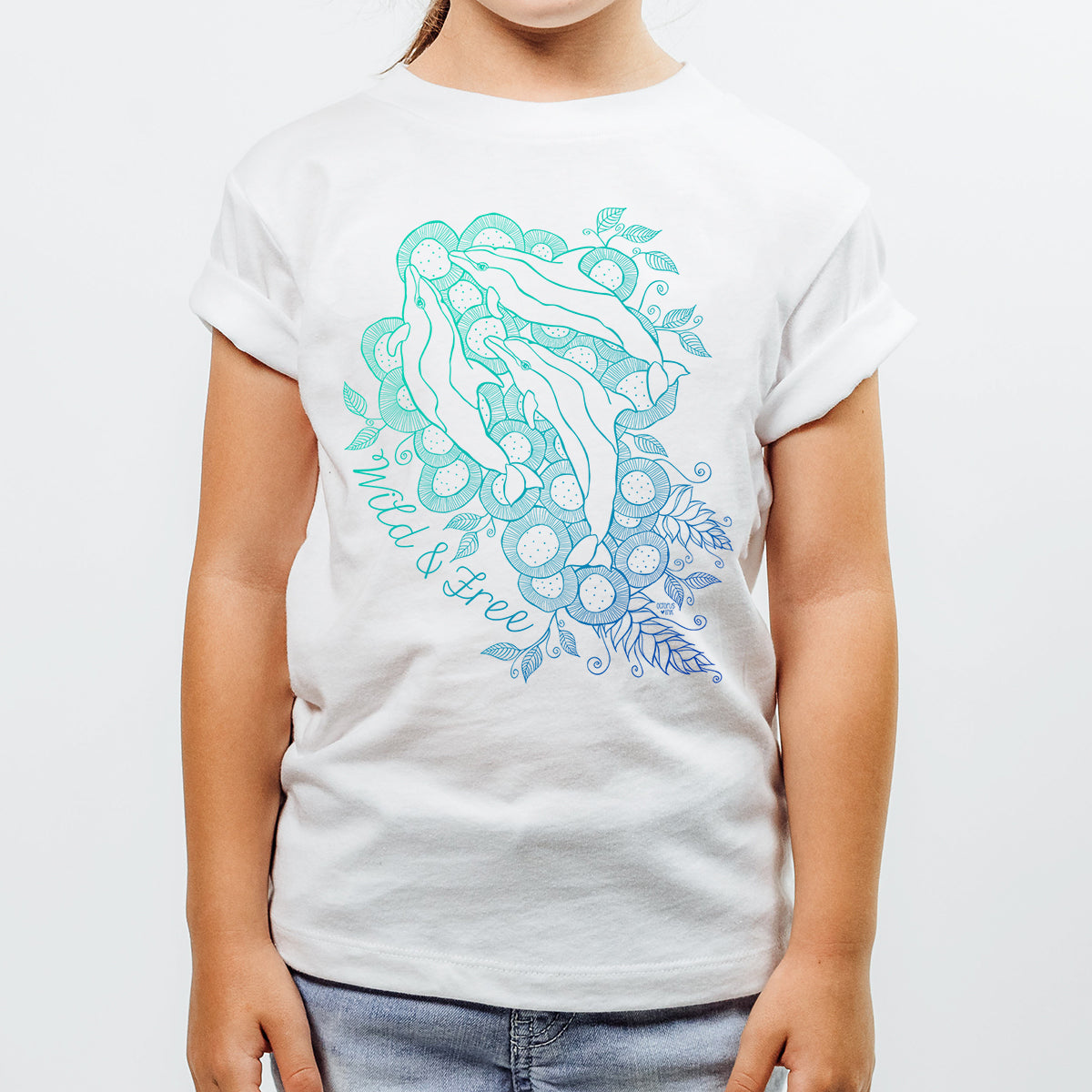 Wild Dolphin (White)- Toddler Tee
