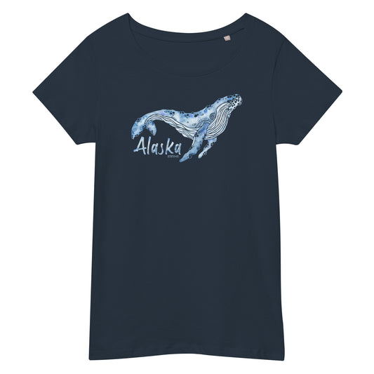 Watercolor Whale (Navy)- Organic Tee