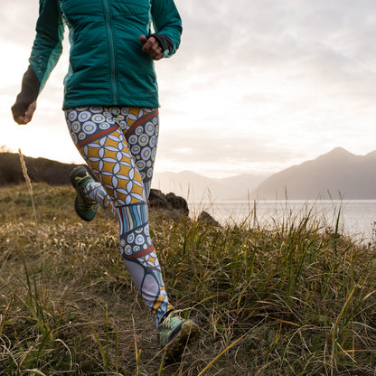 halibut inspired hand drawn design on ladies leggings