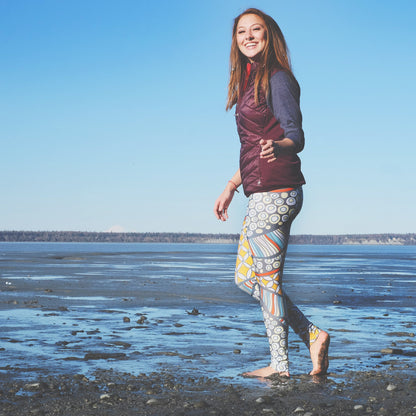 halibut inspired hand drawn design on ladies leggings