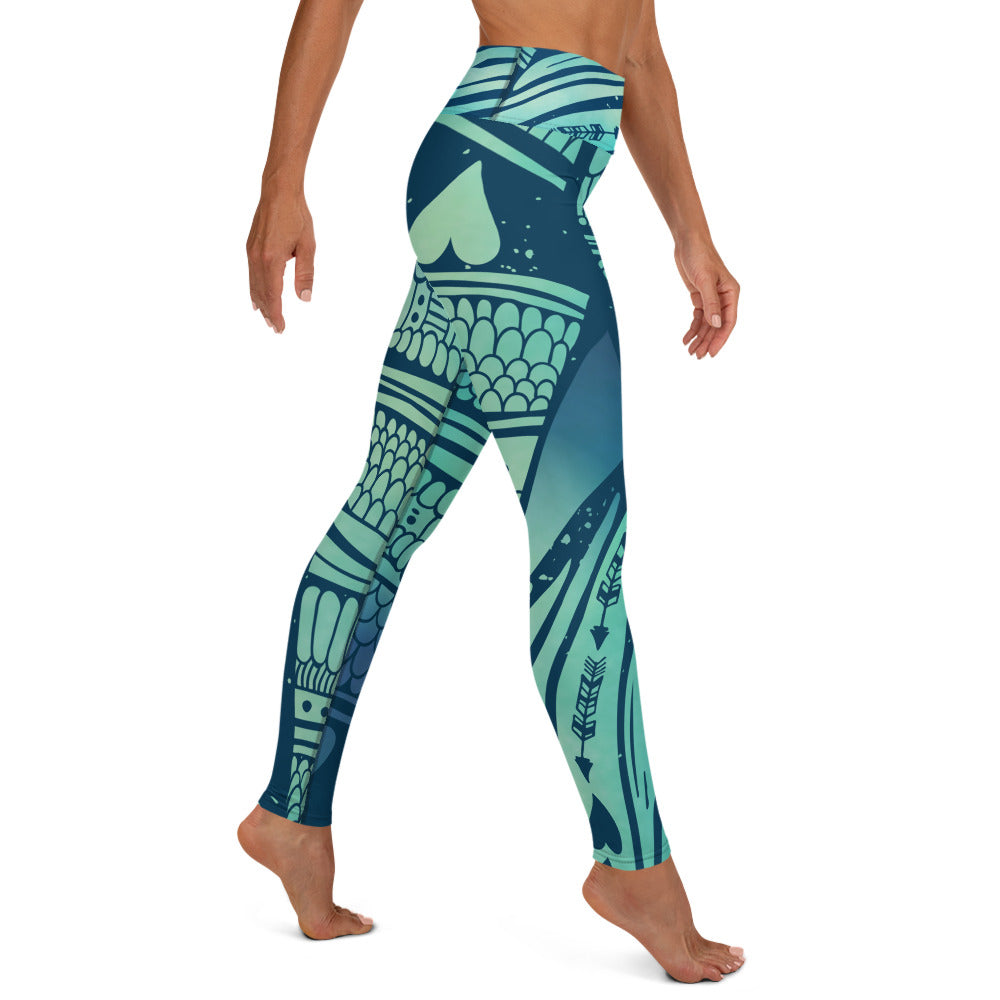 NEW Womens OS/TC Mermaid Leggings, Exclusive Ocean Leggings, Soft Yoga Pants,  Black/multi, Mom and Me Leggings 