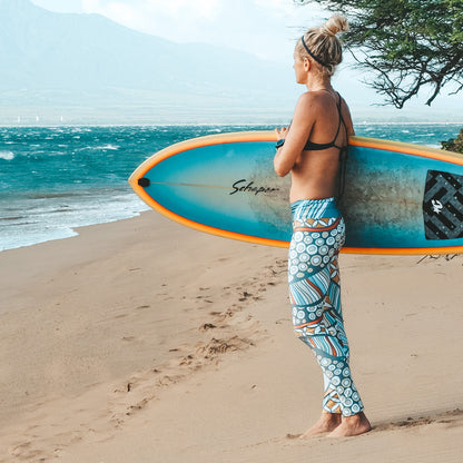 halibut inspired hand drawn design on ladies leggings