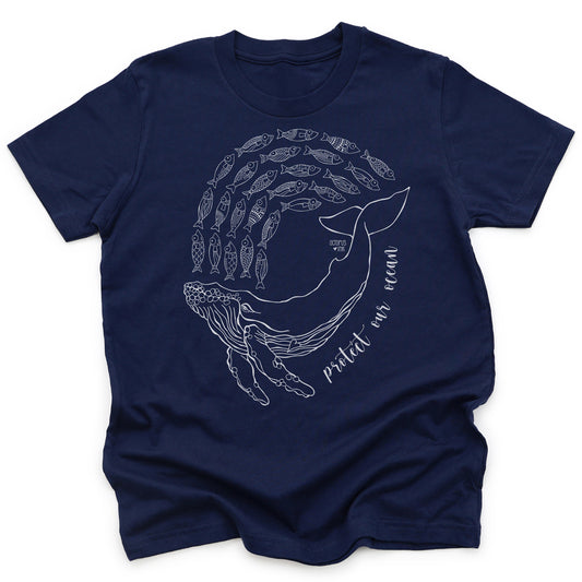 Humpback Whale (Navy)- Youth Tee
