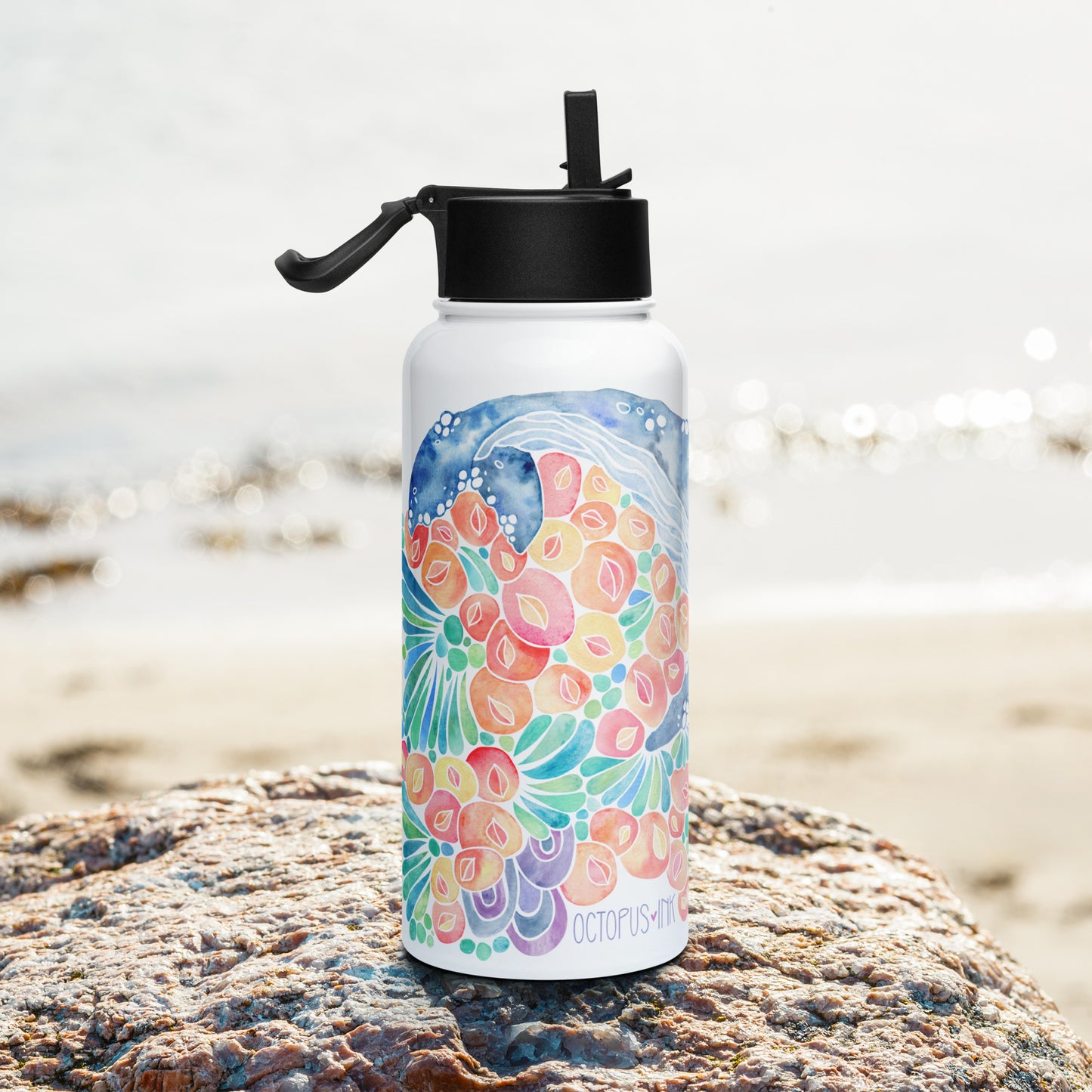 humpback whale stainless 32oz water bottle