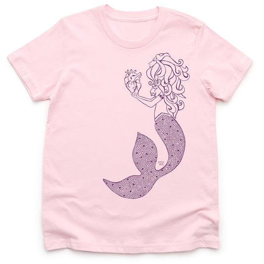 Mermaid Heart (Pink)- Youth Tee