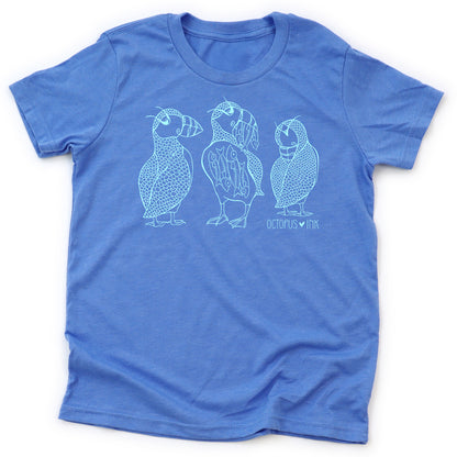 Puffin Family (Blue)- Youth Tee