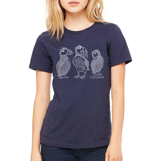 Puffin (Navy)- Ladies Relaxed Tee