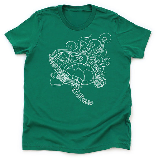 sea-turtle-kelly-green youth tee