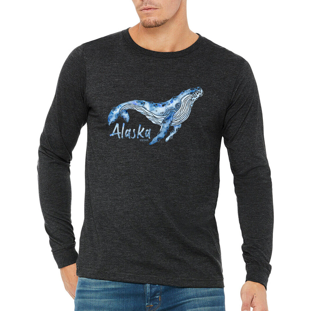 Watercolor Whale (Black)- Long Sleeve