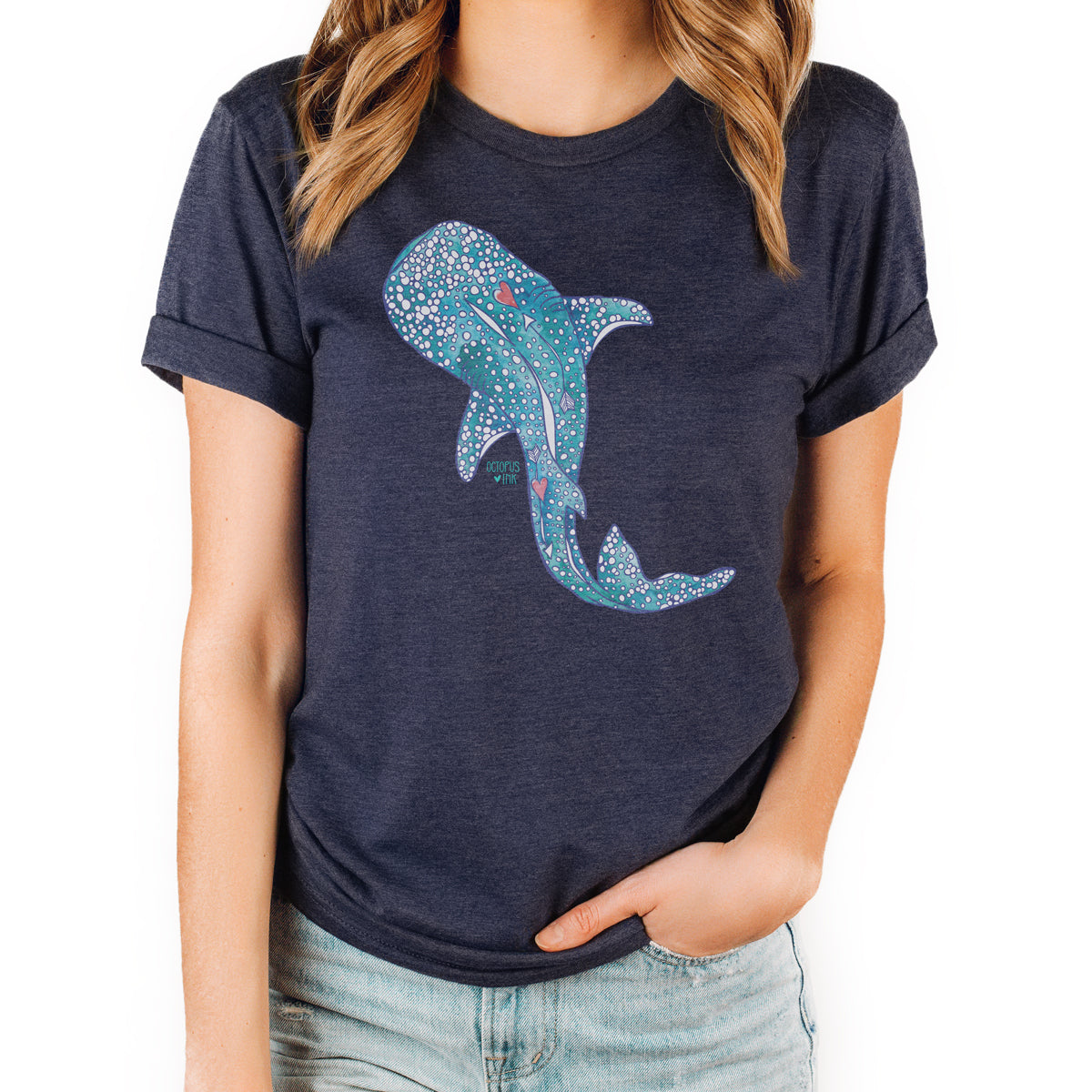 whale-shark-navy tee